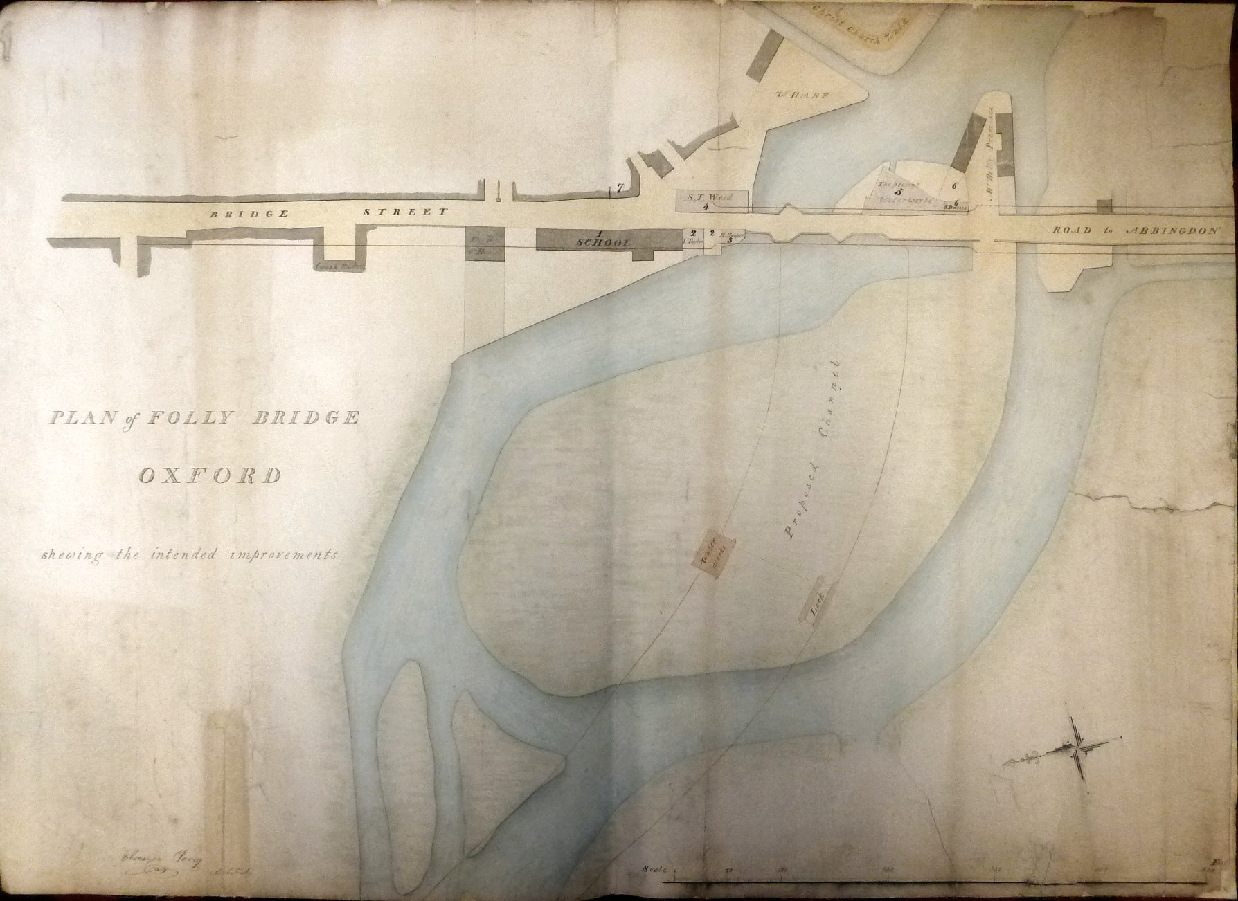Folly Bridge, map re. rebuilding c. 1815, Parliamentary Archives]